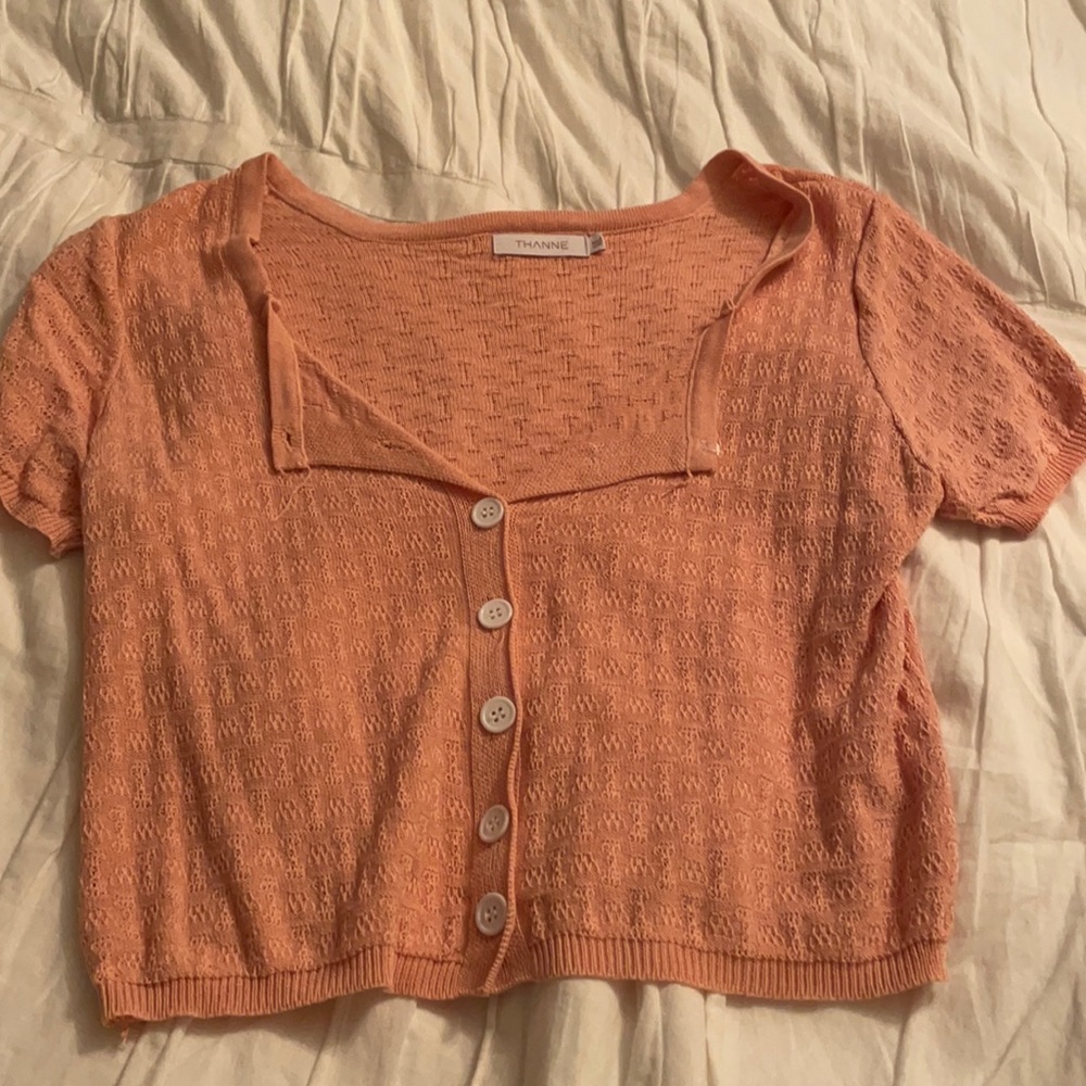 Shirt sleeve pink top! Size M/L